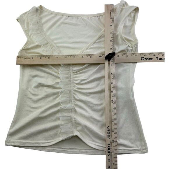 La Petite Francaise White Viscose Elastane Depose Tank Top Womens Size M/L - Picture 5 of 5